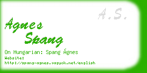 agnes spang business card