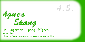 agnes spang business card